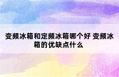 变频冰箱和定频冰箱哪个好 变频冰箱的优缺点什么 